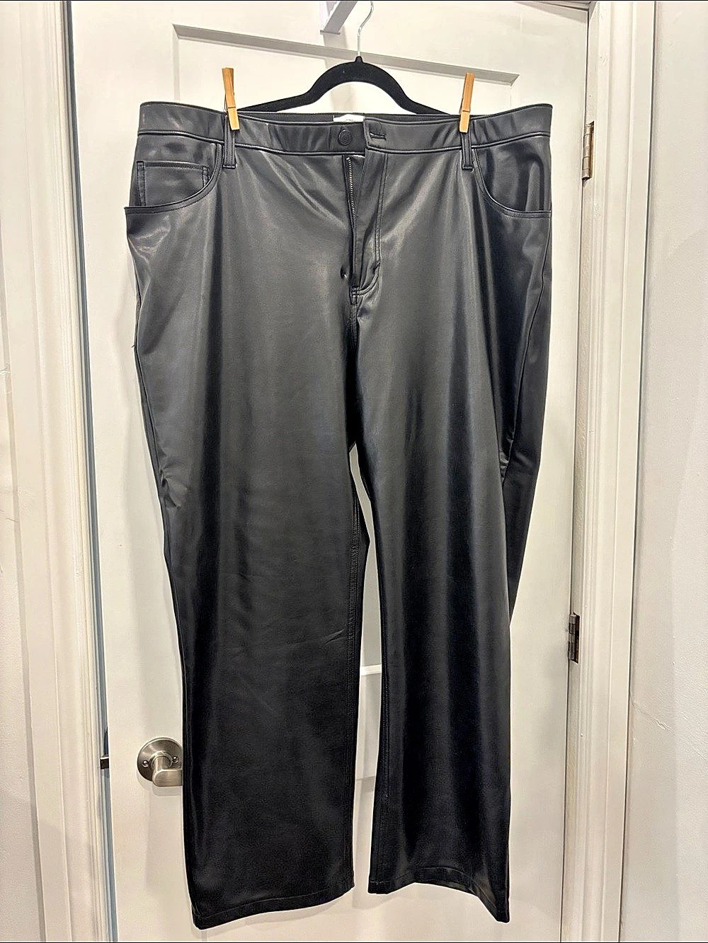 Abercrombie & Fitch Vegan Leather Black Straight Leg Pants
